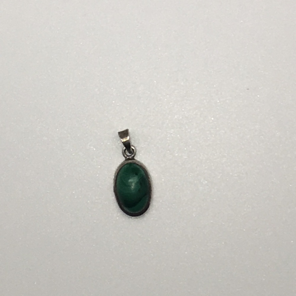 Sterling silver genuine Malachite pendant